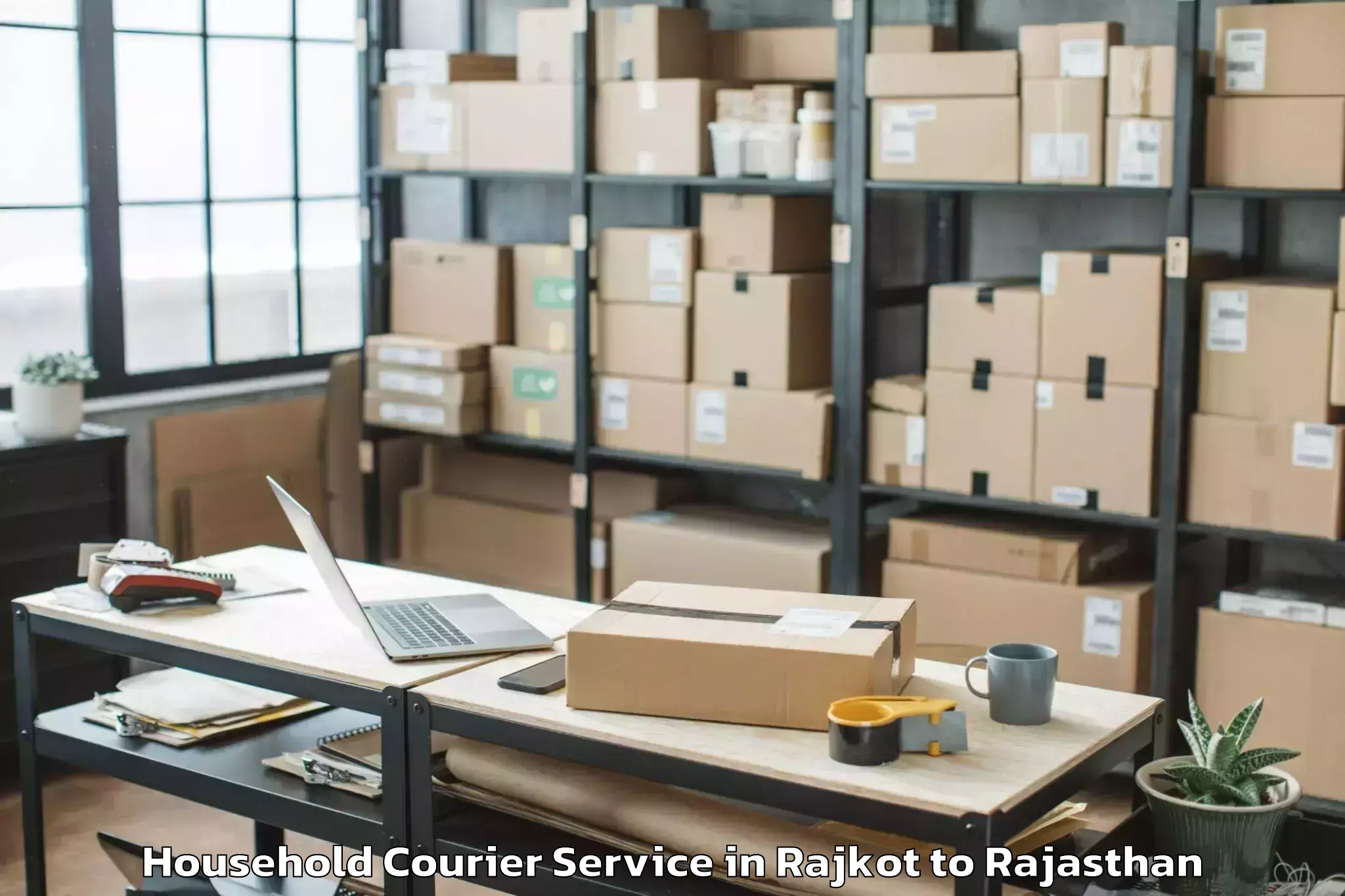 Book Rajkot to Sheoganj Household Courier Online